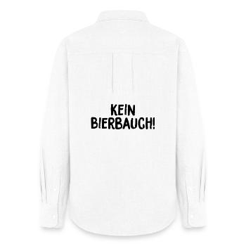 Pas de ventre de bière (lettres noires) - Chemise Oxford Femme - blanc - Dos - AI Model Female 172 light (172cm)