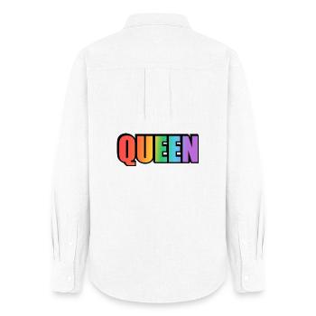KÖNIGIN REGENBOGEN - Frauen Oxford Hemd - Weiß - Hinten - AI Model Female 172 light (172cm)