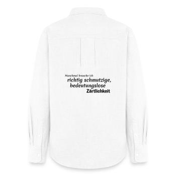 tendresse dénuée de sens - Chemise Oxford Femme - blanc - Dos - AI Model Female 172 light (172cm)