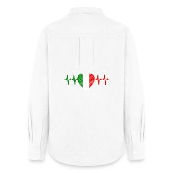 Heartbeat Italy Flag - I love Italy - Women's Oxford Shirt - white - Back - AI Model Female 172 light (172cm)