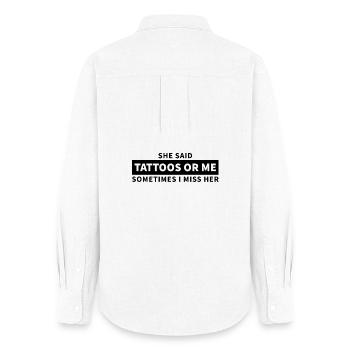 Tattoos or me - Frauen Oxford Hemd - Weiß - Hinten - AI Model Female 172 light (172cm)