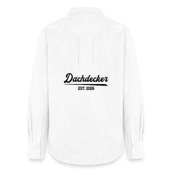 Roofer Occupation Roofer Roofer Job Work Apprenticeship - Women's Oxford Shirt - white - Back - AI Model Female 172 light (172cm)