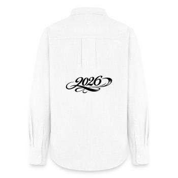 Année 2026 - Chemise Oxford Femme - blanc - Dos - AI Model Female 172 light (172cm)