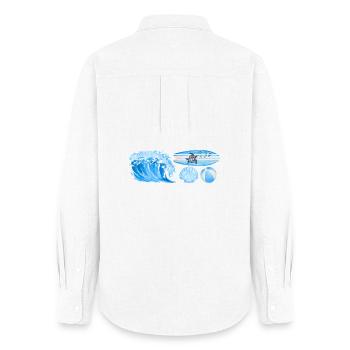 ocean vibe - Frauen Oxford Hemd - Weiß - Hinten - AI Model Female 172 light (172cm)