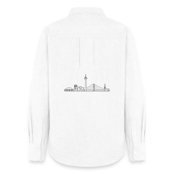 Dusseldorf Skyline Rhine Tower City Shirt Gift - Women's Oxford Shirt - white - Back - AI Model Female 172 light (172cm)