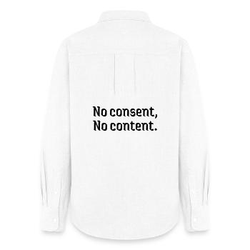 Deepfakes kein Consent kein Content Betroffene - Frauen Oxford Hemd - Weiß - Hinten - AI Model Female 172 light (172cm)