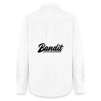 bandit motorcycle rebell patch sticker stickers - Women's Oxford Shirt - white - Back - AI Model Female 172 light (172cm)