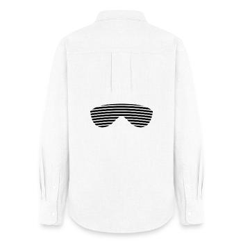 Glasses black striped - Women's Oxford Shirt - white - Back - AI Model Female 172 light (172cm)