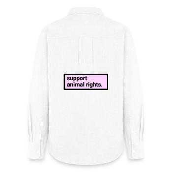 Animal Rights Support - Frauen Oxford Hemd - Weiß - Hinten - AI Model Female 172 light (172cm)