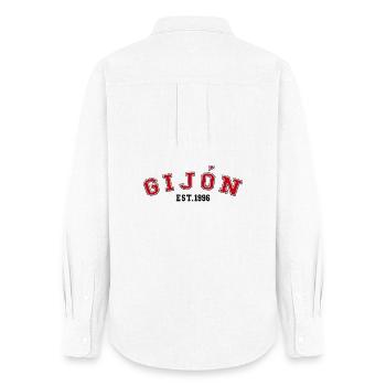 Gijón Fondé en 1996 - Chemise Oxford Femme - blanc - Dos - AI Model Female 172 light (172cm)