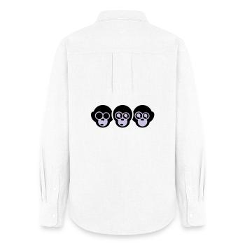 the three monkeys - Women's Oxford Shirt - white - Back - AI Model Female 172 light (172cm)