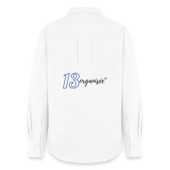 13 organized - Women's Oxford Shirt - white - Back - AI Model Female 172 light (172cm)