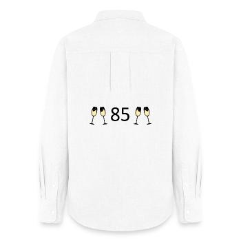 85e anniversaire 85 ans 85 Numéro 85 Noir - Chemise Oxford Femme - blanc - Dos - AI Model Female 172 light (172cm)