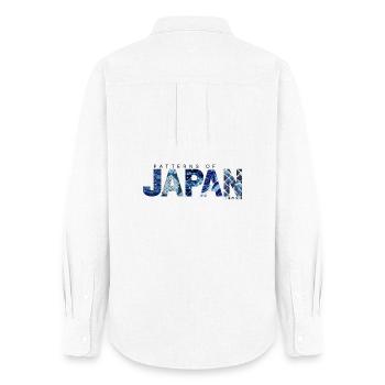 Patterns of Japan - Japanische Muster - Tradition - Frauen Oxford Hemd - Weiß - Hinten - AI Model Female 172 light (172cm)