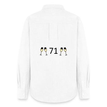 71.Geburtstag 71 Jahre Jubiläum 71 Zahl 71 schwarz - Frauen Oxford Hemd - Weiß - Hinten - AI Model Female 172 light (172cm)