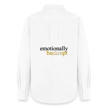 Emotionally Bankrupt Luxury Statement Shirt - Women's Oxford Shirt - white - Back - AI Model Female 172 light (172cm)
