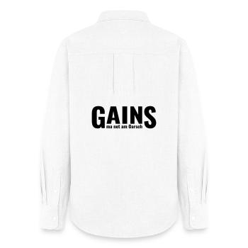 GAINS ma net am Oarsch - Chemise Oxford Femme - blanc - Dos - AI Model Female 172 light (172cm)