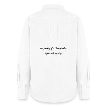 Le voyage de mille kilomètres - Chemise Oxford Femme - blanc - Dos - AI Model Female 172 light (172cm)