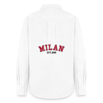 Milan Fondé en 2006 - Chemise Oxford Femme - blanc - Dos - AI Model Female 172 light (172cm)