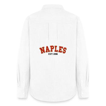 Naples fondée en 1996 - Chemise Oxford Femme - blanc - Dos - AI Model Female 172 light (172cm)