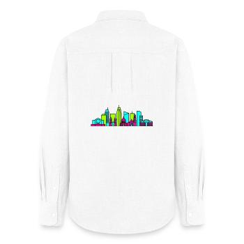 Manila City Skyline Rizal Monument Moderne Kunst - Frauen Oxford Hemd - Weiß - Hinten - AI Model Female 172 light (172cm)