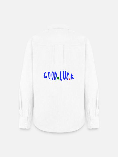 good luck, viel Glück - Frauen Oxford Hemd - Weiß