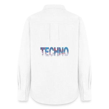 Techno Texte en difficulté Art - Chemise Oxford Femme - blanc - Dos - AI Model Female 172 light (172cm)