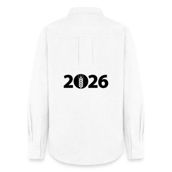 Weizen 2026, Ernte 2026, Landwirt 2026 - Frauen Oxford Hemd - Weiß - Hinten - AI Model Female 172 light (172cm)