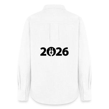Electrician 2026, Electronics Technician 2026, Electricity 2026 - Women's Oxford Shirt - white - Back - AI Model Female 172 light (172cm)