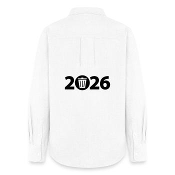 Trash 2026, Abfall 2026, Dreck 2026 - Frauen Oxford Hemd - Weiß - Hinten - AI Model Female 172 light (172cm)