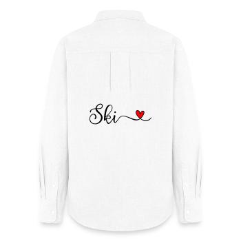 Ski - Frauen Oxford Hemd - Weiß - Hinten - AI Model Female 172 light (172cm)