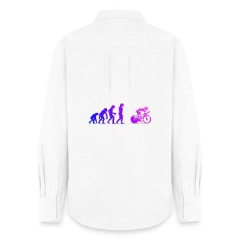 Attention aux fans de vélo de route, déclaration simple - Chemise Oxford Femme - blanc - Dos - AI Model Female 172 light (172cm)