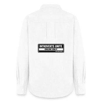 introverts - Women's Oxford Shirt - white - Back - AI Model Female 172 light (172cm)