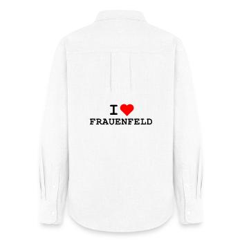 Ich liebe Frauenfeld - I love Frauenfeld - Frauen Oxford Hemd - Weiß - Hinten - AI Model Female 172 light (172cm)