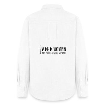 ADHD Women – are multitasking wizards - Frauen Oxford Hemd - Weiß - Hinten - AI Model Female 172 light (172cm)
