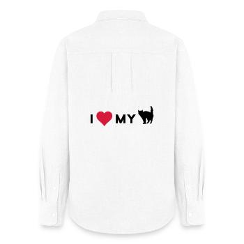 i love my cat - Frauen Oxford Hemd - Weiß - Hinten - AI Model Female 172 light (172cm)