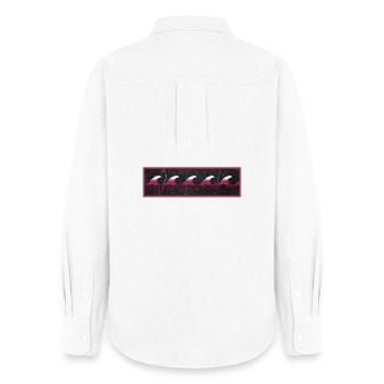 Wave Logo Magenta White - Women's Oxford Shirt - white - Back - AI Model Female 172 light (172cm)
