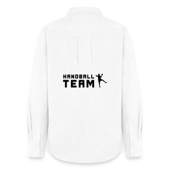 Handball Team Silhouette - Women's Oxford Shirt - white - Back - AI Model Female 172 light (172cm)