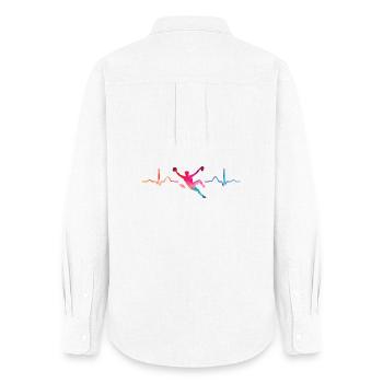 Boulderer Herzschlag Boulder Bouldern - Frauen Oxford Hemd - Weiß - Hinten - AI Model Female 172 light (172cm)
