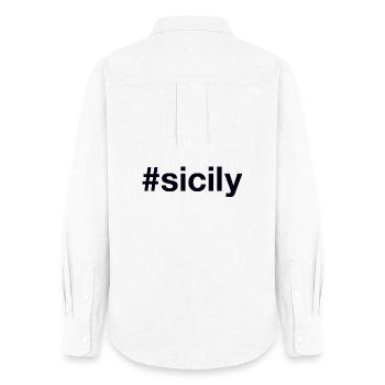 SICILY Hashtag - Women's Oxford Shirt - white - Back - AI Model Female 172 light (172cm)