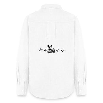 Sphynx Cat ECG Battement de cœur - Chemise Oxford Femme - blanc - Dos - AI Model Female 172 light (172cm)