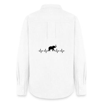 Elefant EKG Herzschlag - Frauen Oxford Hemd - Weiß - Hinten - AI Model Female 172 light (172cm)