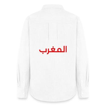 Simple and elegant Arabic letters from Morocco - Women's Oxford Shirt - white - Back - AI Model Female 172 light (172cm)