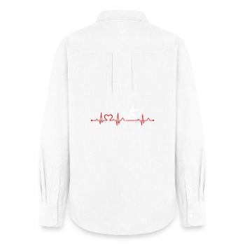 Herzschlag Fechten EKG Linie Schwert Kämpfer - Frauen Oxford Hemd - Weiß - Hinten - AI Model Female 172 light (172cm)