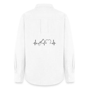 Hawaiian Ukulele Uke Heartbeat - Women's Oxford Shirt - white - Back - AI Model Female 172 light (172cm)