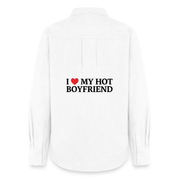 I love my hot friend - Women's Oxford Shirt - white - Back - AI Model Female 172 light (172cm)