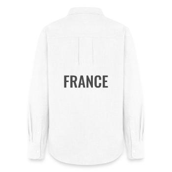 France Mot Gris - Chemise Oxford Femme - blanc - Dos - AI Model Female 172 light (172cm)