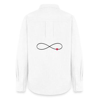 Unendlichkeitszeichen Herz unendliche Liebe - Frauen Oxford Hemd - Weiß - Hinten - AI Model Female 172 light (172cm)