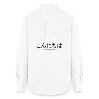 Hello Japanese - Women's Oxford Shirt - white - Back - AI Model Female 172 light (172cm)