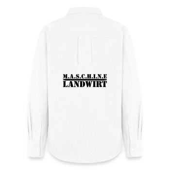 MACHINE Fermier. Pour les agriculteurs et l’agriculture - Chemise Oxford Femme - blanc - Dos - AI Model Female 172 light (172cm)